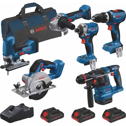 Bosch 6 Piece Tool Kit - 18V Brushless - 3x 4.0Ah ProCORE Battery Charger