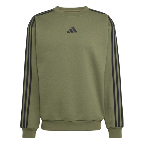adidas Essentials 3-Stripes Crew Neck Sweatshirt - Green - Black - L