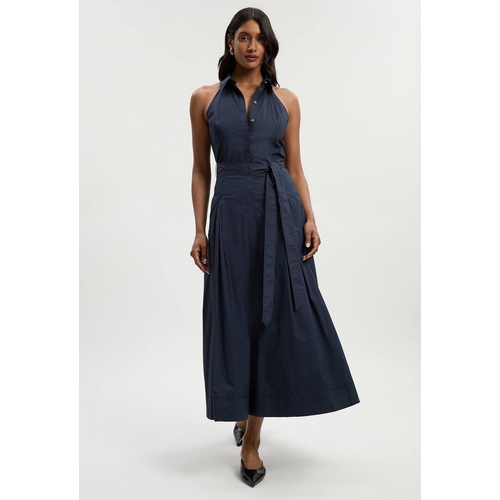 Karen Millen Midi Shirt Dress - Navy - Size 8