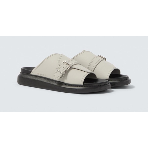 McQueen Hybrid Buckle Sandals - Grey - 9.5