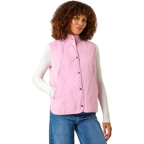 Diamond Quilted Funnel Neck Gilet - Roman - Pink - UK 12