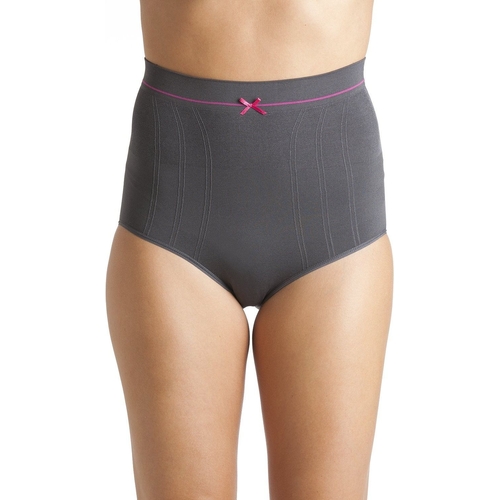 Camille Two Pack Seamfree High Waist Shapewear Control Briefs - Grey - Size 20