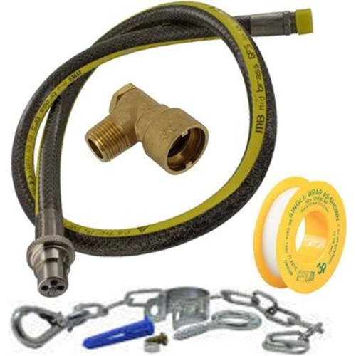 Universal Oven Cooker Gas Supply Hose - 4ft - 1/2 Inch - Straight Bayonet