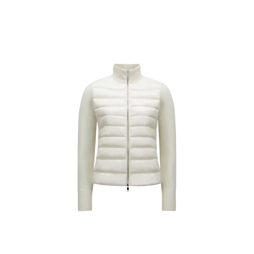 MONCLER COLLECTION Padded Wool Zip-Up Cardigan - White