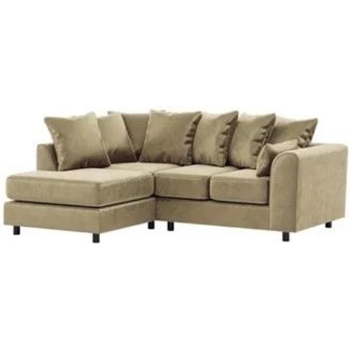 Furniture 786 Plush Velvet 4 Seater Left Hand Corner Sofa - Green