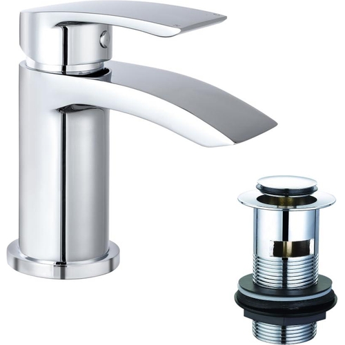 VeeBath Carter Mono Basin Mixer Tap With Waste - Silver