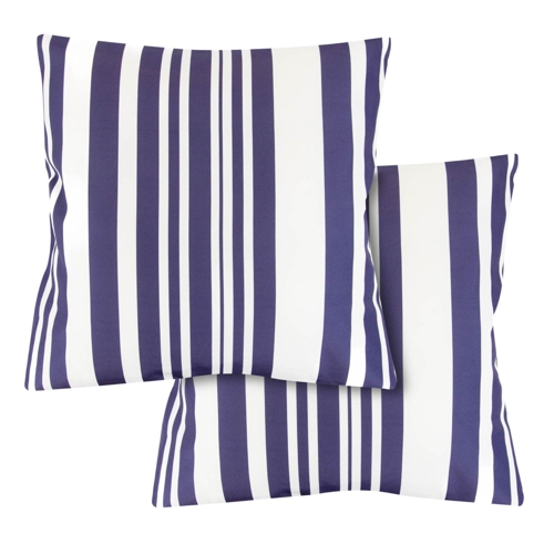 Gardenwize – Pack of 2 Cushion Covers – Blue - Striped