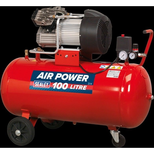 Air Compressor 100L 3hp Kit - Sealey SAC10030VEKIT