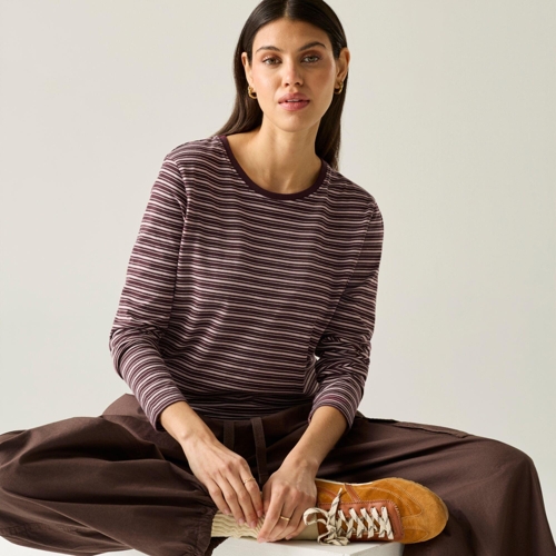 Regatta Federica T-Shirt - Red - Striped - Crew - 12