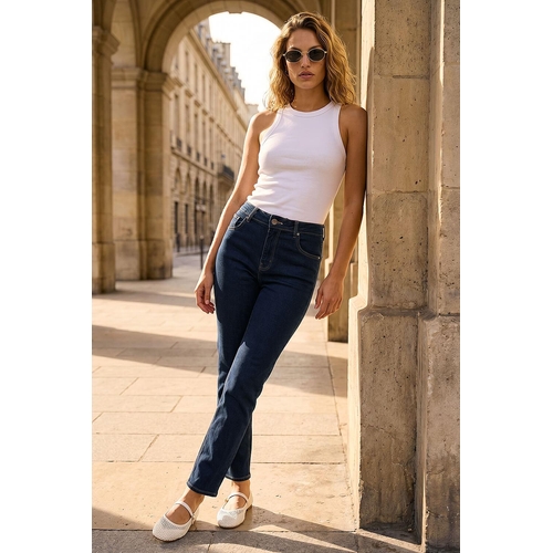 Slim Leg Stretch Jeans - Blue - 12