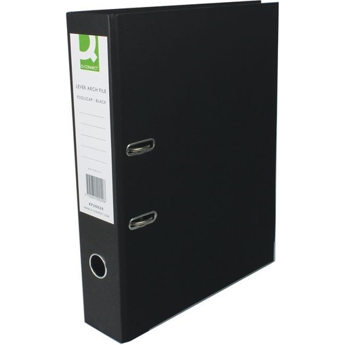 Q-Connect Lever Arch File - Foolscap - Black - Pack of 10 - KF20029