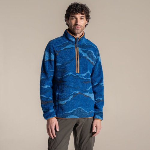 National Trust Rawthey Half Zip Fleece - Blue - S