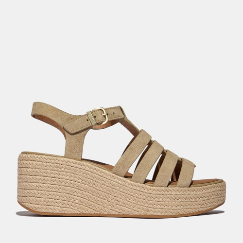 Fitflop Platform Wedge Heeled Sandals - UK 7 - Brown