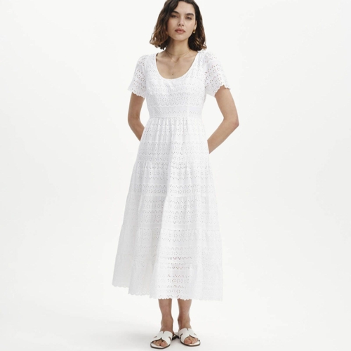 Finery London Jemma Broderie Tiered Dress - Blue - 8