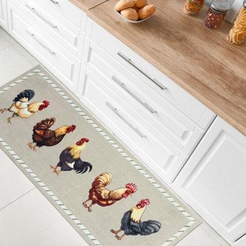Chickens Runner - Beige - 150cm x 50cm - Animal