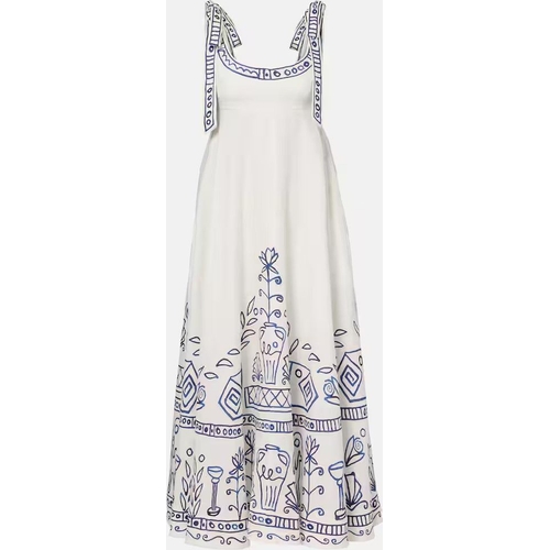 Alemais x LRNCE Leela printed linen maxi dress - Floral - White - 16