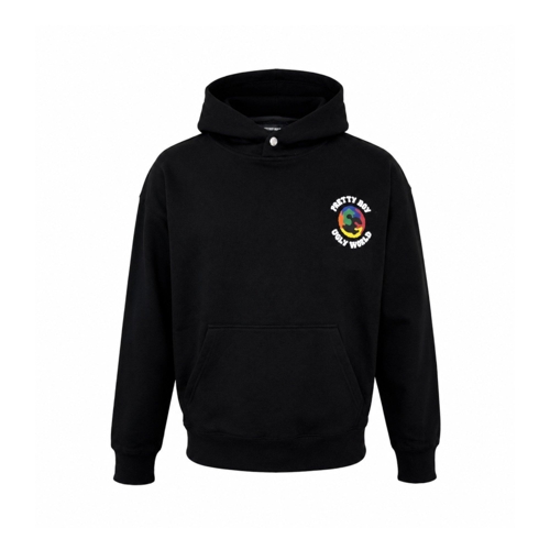 Pretty Boy Ugly World PBUW Printed Hoodie - Black - M