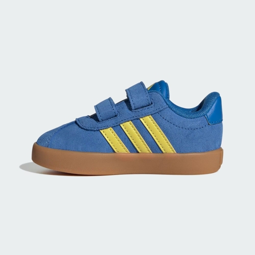 adidas VL Court 3.0 Trainers - Blue/Yellow - Suede