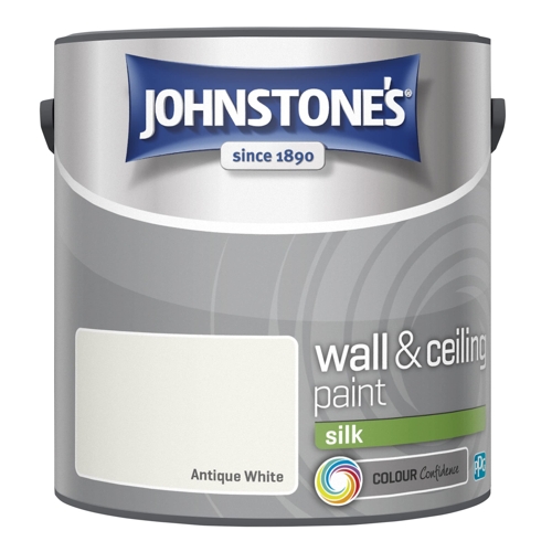 Johnstone's Walls & Ceilings Antique White Silk Emulsion Paint 2.5L - White