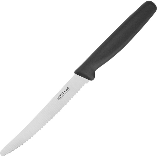 Hygiplas Serrated Tomato Knife - Black - 10cm