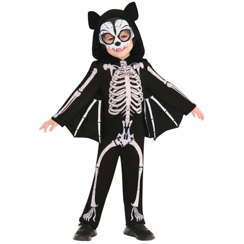 Bristol Novelty Skeleton Bat Costume - Black - 3-4