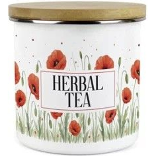 Purely Home Summer Poppies Herbal Tea Canister - Red