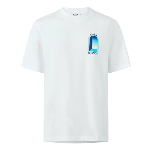 Casablanca L'Arche T-Shirt - White - Blue - Regular - Crew - L