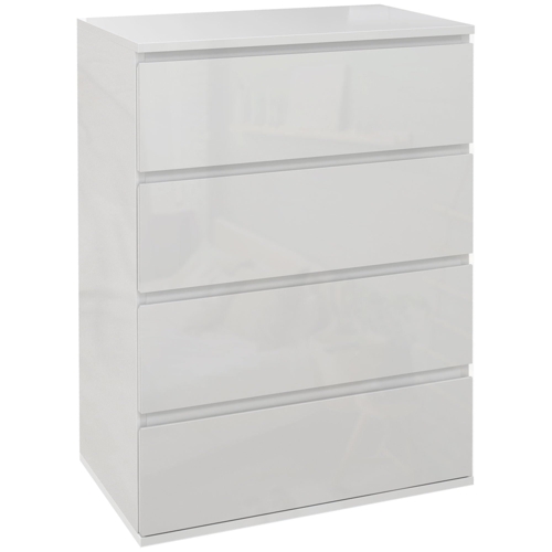 HOMCOM Bedroom Chest of Drawers - High Gloss White