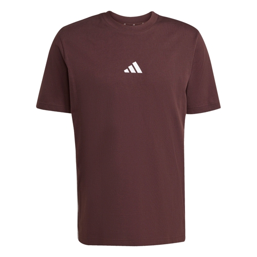 adidas Essential Three Stripes Single Jersey TEE - Brown, S