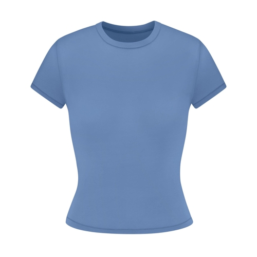 SKIMS Fits Everybody Short-Sleeve Tee - Crew - Blue - XS