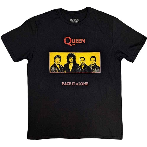 Queen Face It Alone Panel Logo T-Shirt - Black - L