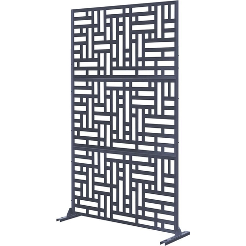 Nicoman Metal Outdoor Privacy Screen With Stand - Grey