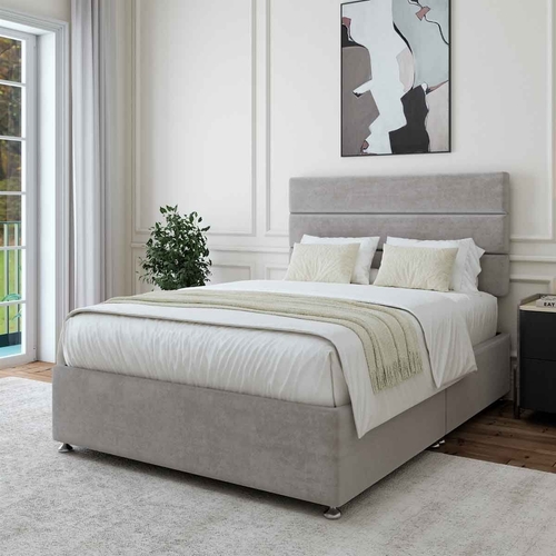 Bedmaster Divan Base - Grey - Velvet - King Size