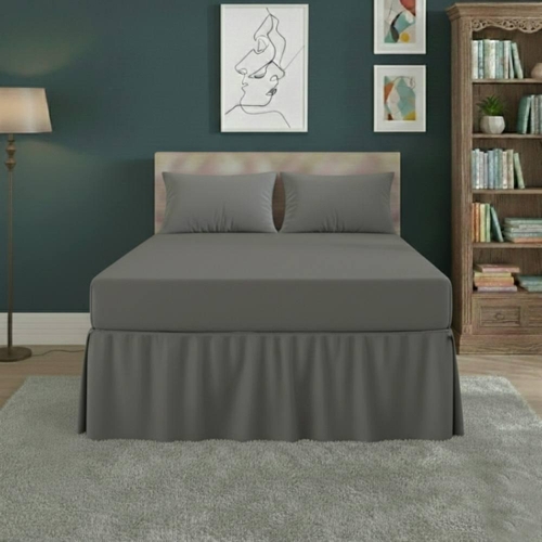 Fitted Valance Bed Sheet - Snug City - Grey