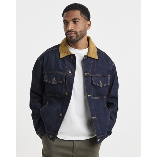 Timberland - Corduroy Collared Denim Jacket - Blue - XL