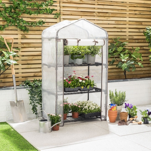 Mini Greenhouse 3 Tier Steel Frame