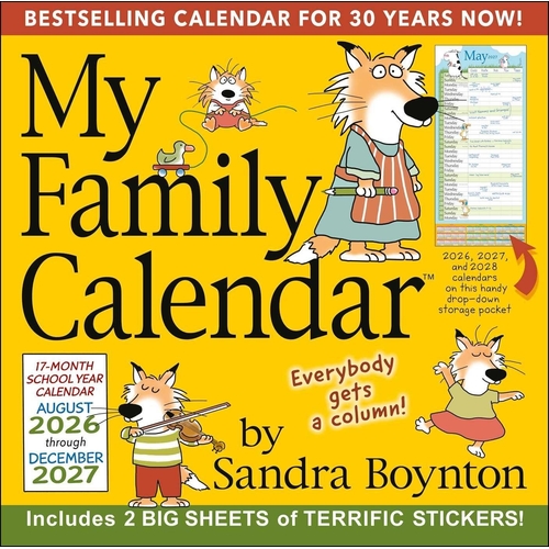 Sandra Boynton's My Family Wall Calendar 2026-2027 - 17-Month