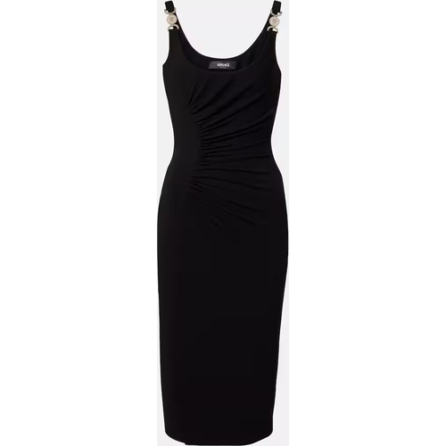 Versace Medusa crepe jersey cocktail dress - Black - Silver - UK 10