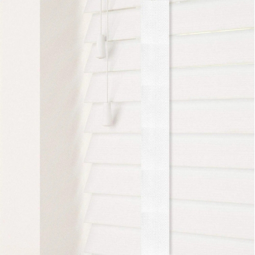 Faux Wood Venetian Blinds with Tapes - White