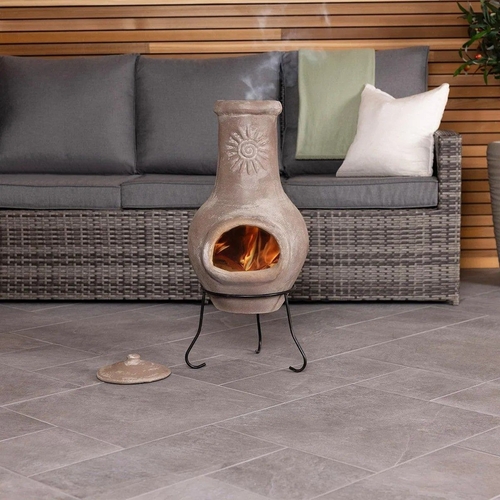 Charles Bentley Natural Clay Chiminea - Sun Design