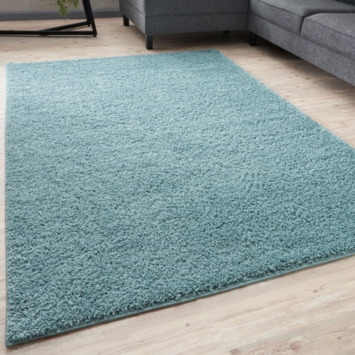 The Rugs Myshaggy Collection Living Room Rugs - Solid Design - Duck Egg Blue