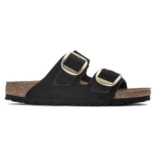 Birkenstock Arizona Big Buckle Nubuck Leather Sandals - Black - UK 7