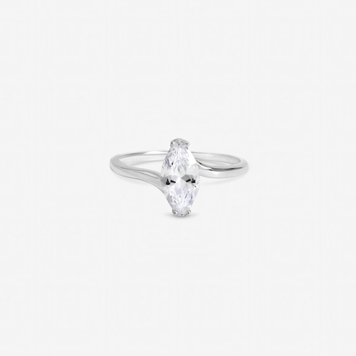 Inicio Cubic Zirconia Engagement Ring - Silver