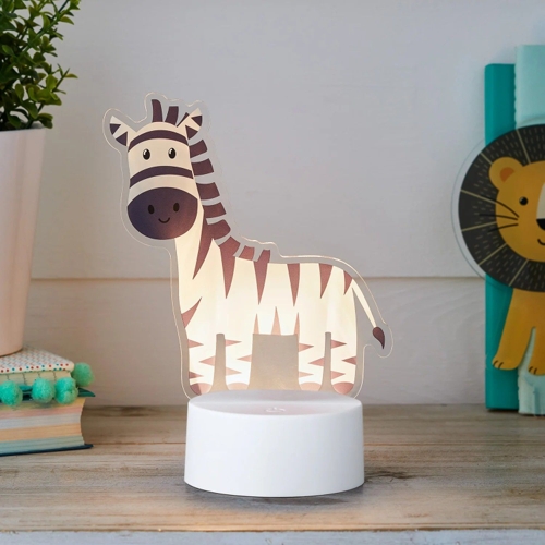 2-in-1 Lion & Zebra Children's Light - White