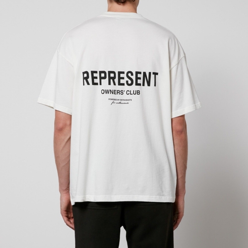 REPRESENT Owner's Club T-Shirt - Crew Neck, Regular Fit, White