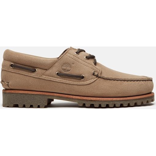 Timberland Mix Tape Authentic 3-Eye Lug Boat Shoe - Beige - Size: 8.5