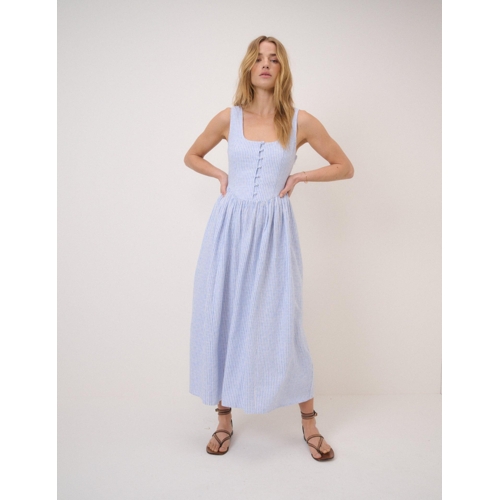 NC Cora Midi Dress - Blue - Striped - Size: 8