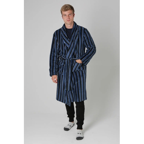 Tokyo Laundry Dressing Gown - Striped - Blue
