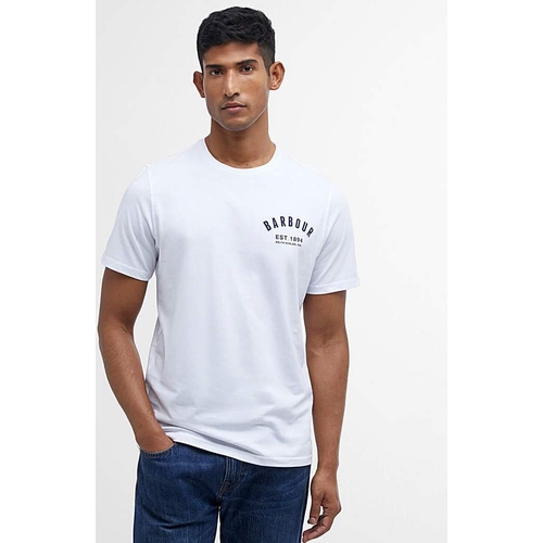 Barbour Preppy T-Shirt - White - Slim - Crew - M
