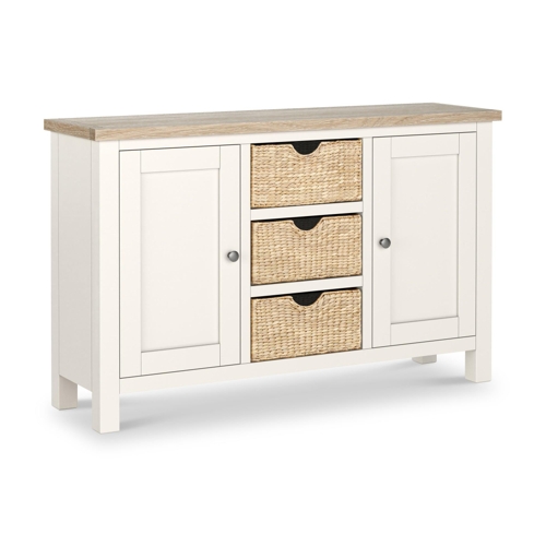 Farrow Basket Large Sideboard - White - Roseland Furniture
